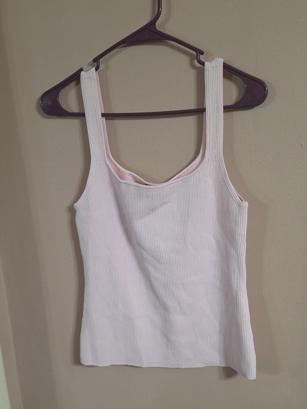 Halogen Pale Pink Ribbed Tank Top